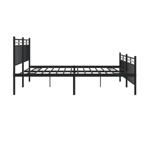 vidaXL Metal Bed Frame with Headboard&Footboard Black 72"x83.9" California King-4