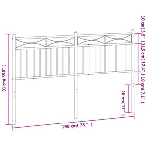 vidaXL Metal Headboard Bed Header with Back Support for Bedroom Furniture-2