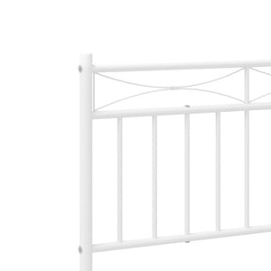 vidaXL Metal Bed Frame with Headboard White 39.4"x74.8" Twin-6