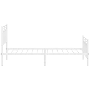 vidaXL Metal Bed Frame with Headboard and Footboard White 39.4"x74.8" Twin-4