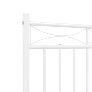 vidaXL Metal Bed Frame with Headboard and Footboard White 59.1"x78.7"-6