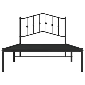 vidaXL Metal Bed Frame with Headboard Black 39.4"x74.8" Twin-3