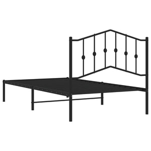 vidaXL Metal Bed Frame with Headboard Black 39.4"x74.8" Twin-5