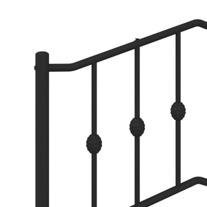 vidaXL Metal Bed Frame with Headboard Black 39.4"x74.8" Twin-6