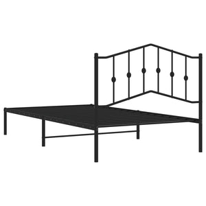 vidaXL Metal Bed Frame with Headboard Black 39.4"x78.7"-5