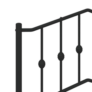 vidaXL Metal Bed Frame with Headboard Black 53.1"x74.8"-6