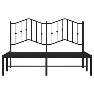 vidaXL Metal Bed Frame with Headboard Black 59.1"x78.7"-3