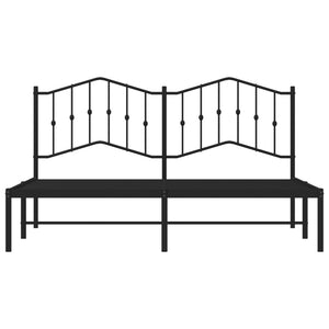 vidaXL Metal Bed Frame with Headboard Black 72"x83.9" California King-3