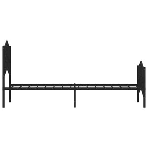 vidaXL Metal Bed Frame with Headboard and Footboard Black 39.4"x74.8" Twin-4