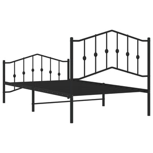 vidaXL Metal Bed Frame with Headboard and Footboard Black 39.4"x74.8" Twin-5