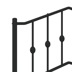 vidaXL Metal Bed Frame with Headboard and Footboard Black 39.4"x74.8" Twin-6