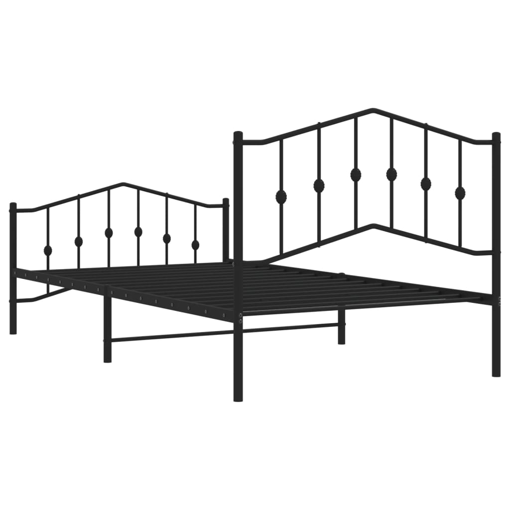 vidaXL Metal Bed Frame with Headboard and Footboard Black 39.4"x78.7"-5