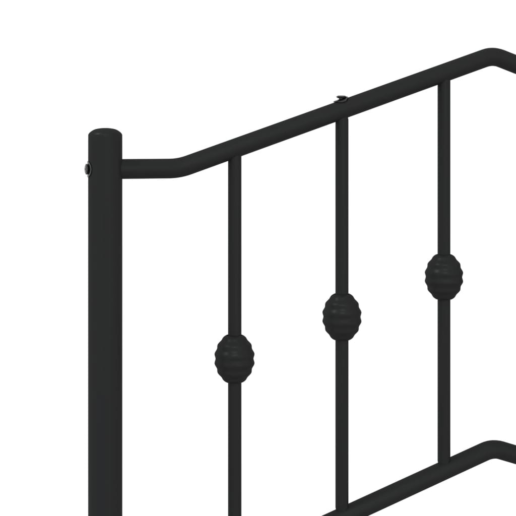 vidaXL Metal Bed Frame with Headboard and Footboard Black 39.4"x78.7"-6