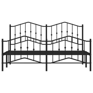 vidaXL Metal Bed Frame with Headboard&Footboard Black 72"x83.9" California King-3