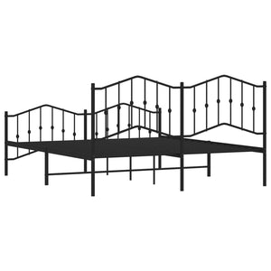 vidaXL Metal Bed Frame with Headboard&Footboard Black 72"x83.9" California King-5