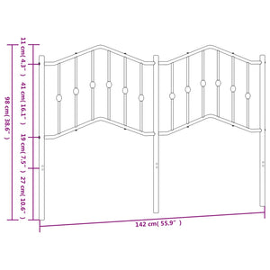 vidaXL Metal Headboard Black 53.1"-14