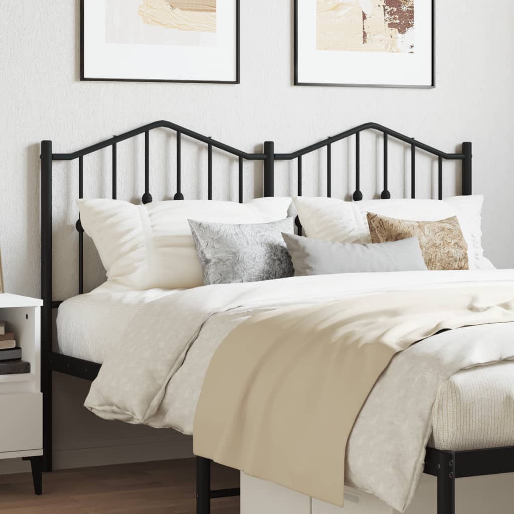 vidaXL Metal Headboard Black 53.1"-8