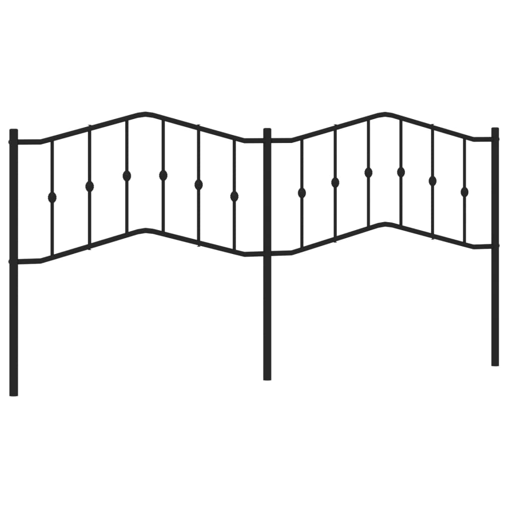 vidaXL Metal Headboard Black 53.1"-16