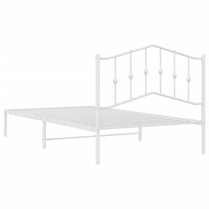 vidaXL Metal Bed Frame with Headboard White 39.4"x78.7"-6