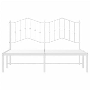 vidaXL Metal Bed Frame with Headboard White 59.1"x78.7"-4