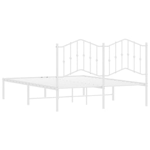 vidaXL Metal Bed Frame with Headboard White 59.1"x78.7"-6