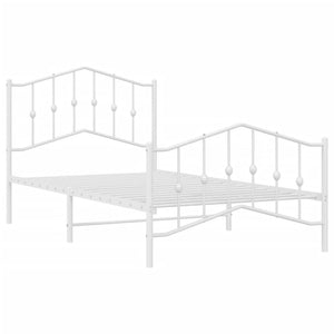 vidaXL Metal Bed Frame with Headboard and Footboard White 39.4"x74.8" Twin-3