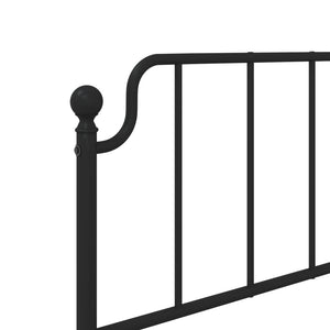 vidaXL Metal Bed Frame with Headboard Black 39.4"x74.8" Twin-6