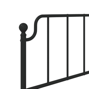 vidaXL Metal Bed Frame with Headboard Black 39.4"x78.7"-6