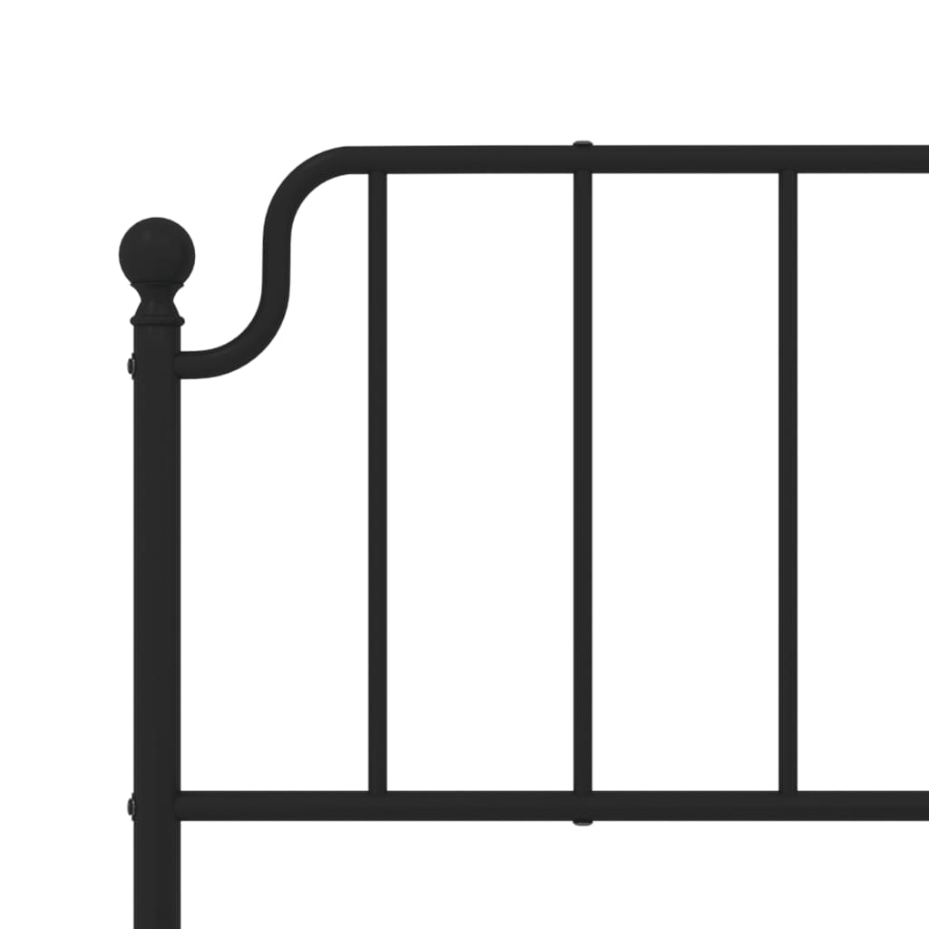 vidaXL Metal Bed Frame with Headboard Black 72"x83.9" California King-6