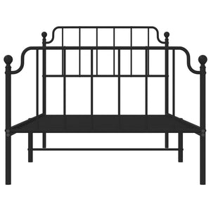 vidaXL Metal Bed Frame with Headboard and Footboard Black 39.4"x74.8" Twin-3