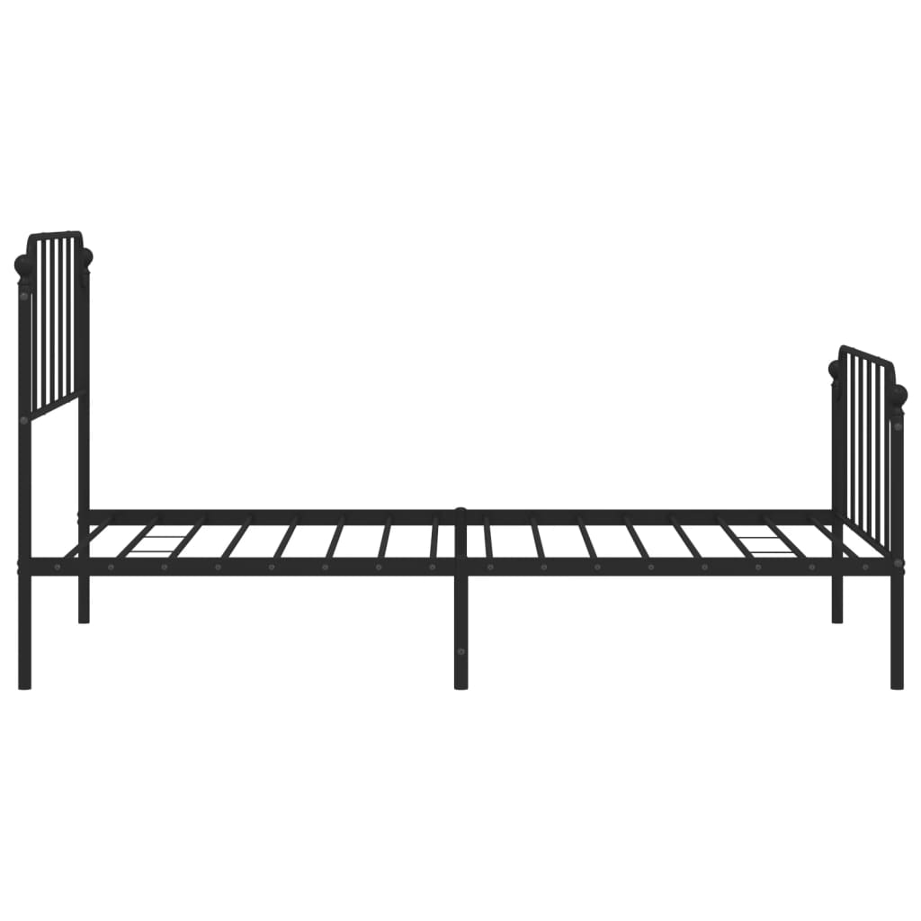 vidaXL Metal Bed Frame with Headboard and Footboard Black 39.4"x74.8" Twin-4