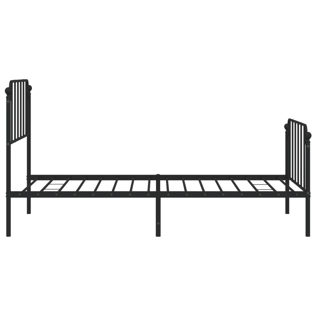 vidaXL Metal Bed Frame with Headboard and Footboard Black 39.4"x78.7"-4