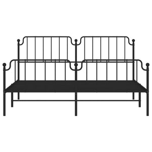 vidaXL Metal Bed Frame with Headboard&Footboard Black 72"x83.9" California King-3