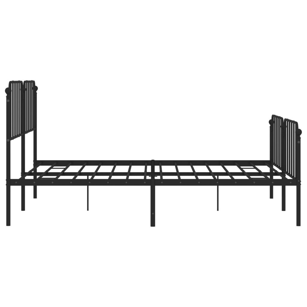 vidaXL Metal Bed Frame with Headboard&Footboard Black 72"x83.9" California King-4