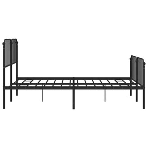 vidaXL Metal Bed Frame with Headboard&Footboard Black 72"x83.9" California King-4