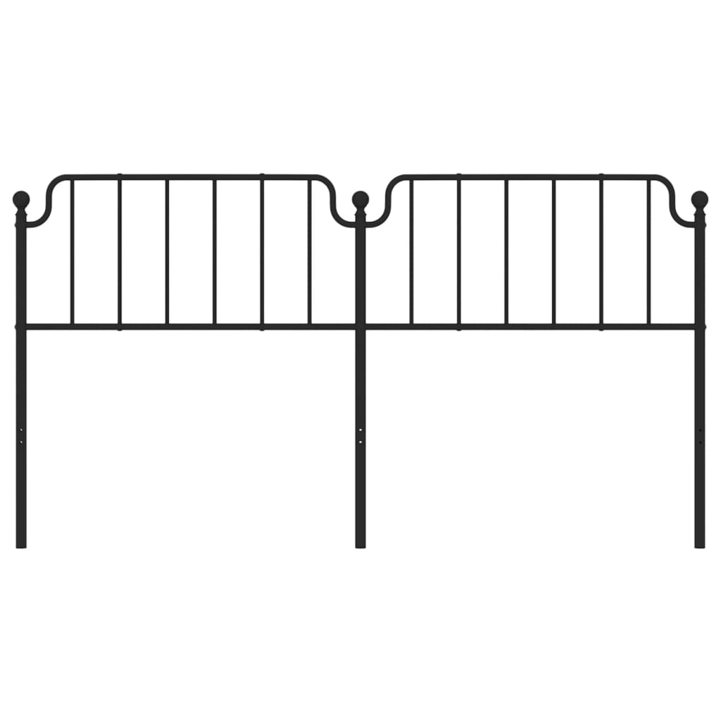 vidaXL Metal Headboard Black 76"-50