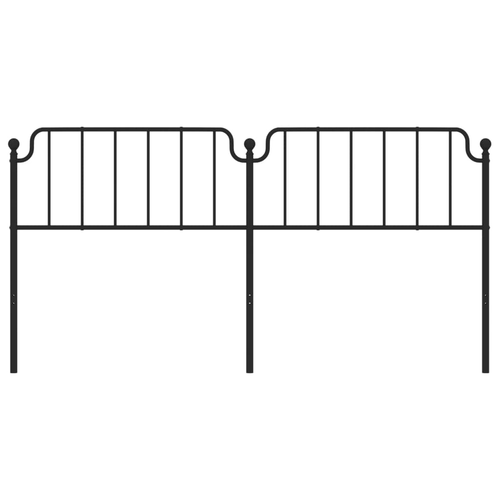 vidaXL Metal Headboard Black 76"-20