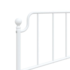 vidaXL Metal Bed Frame with Headboard White 39.4"x78.7"-6