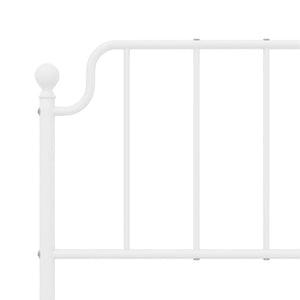 vidaXL Metal Bed Frame with Headboard White 53.1"x74.8"-6