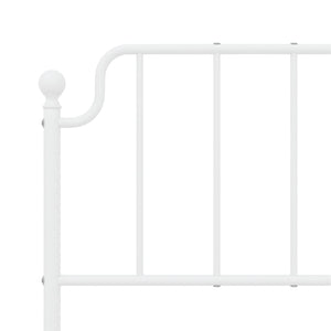 vidaXL Metal Bed Frame with Headboard White 59.1"x78.7"-6