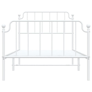 vidaXL Metal Bed Frame with Headboard and Footboard White 39.4"x74.8" Twin-3