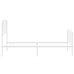 vidaXL Metal Bed Frame with Headboard and Footboard White 39.4"x74.8" Twin-4