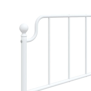 vidaXL Metal Bed Frame with Headboard and Footboard White 39.4"x78.7"-6
