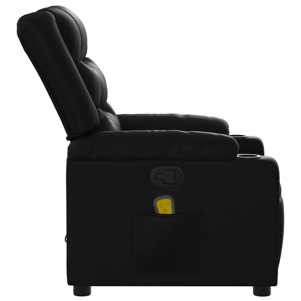 vidaXL Massage Recliner Chair Black Faux Leather-6