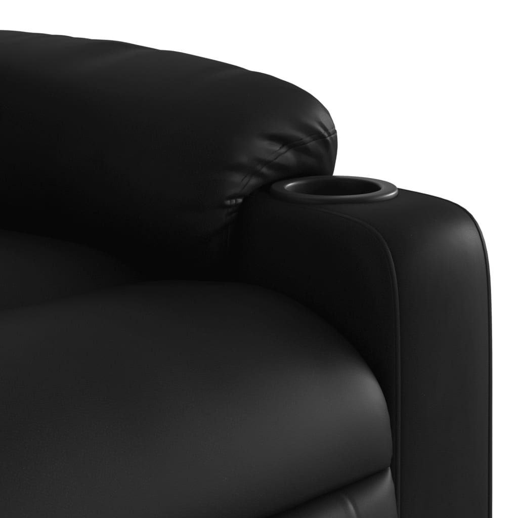 vidaXL Electric Massage Recliner Chair Black Faux Leather-7