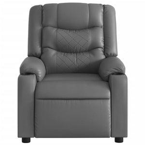 vidaXL Electric Massage Recliner Chair Gray Faux Leather-6