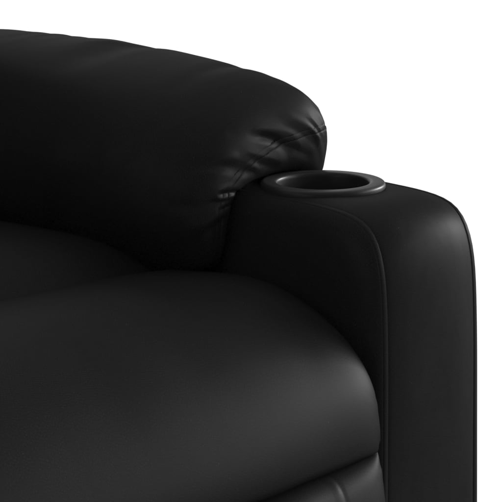 vidaXL Stand up Massage Recliner Chair Black Faux Leather-7