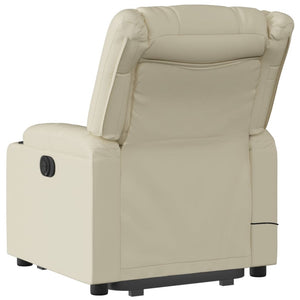 vidaXL Electric Stand up Massage Recliner Chair Cream Faux Leather-2