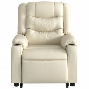 vidaXL Electric Stand up Massage Recliner Chair Cream Faux Leather-6