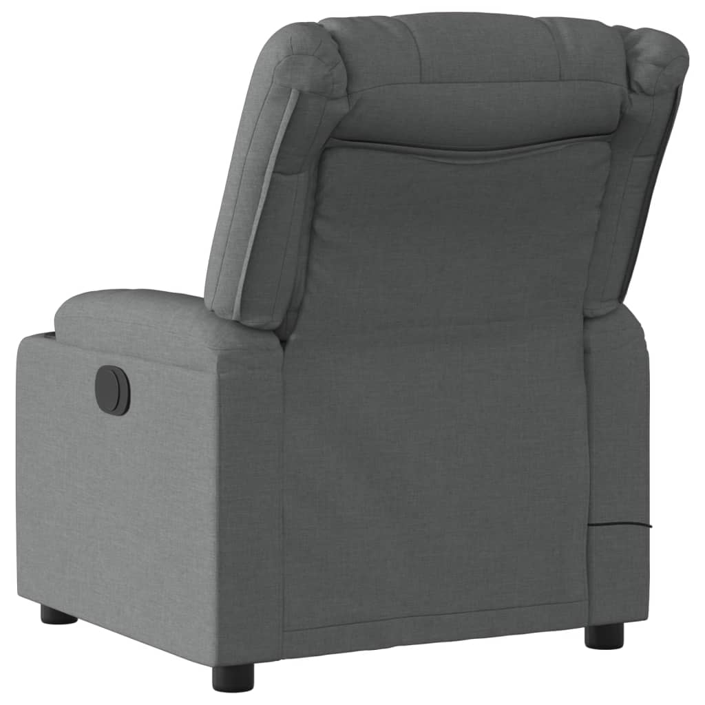 vidaXL Massage Recliner Chair Dark Gray Fabric-2